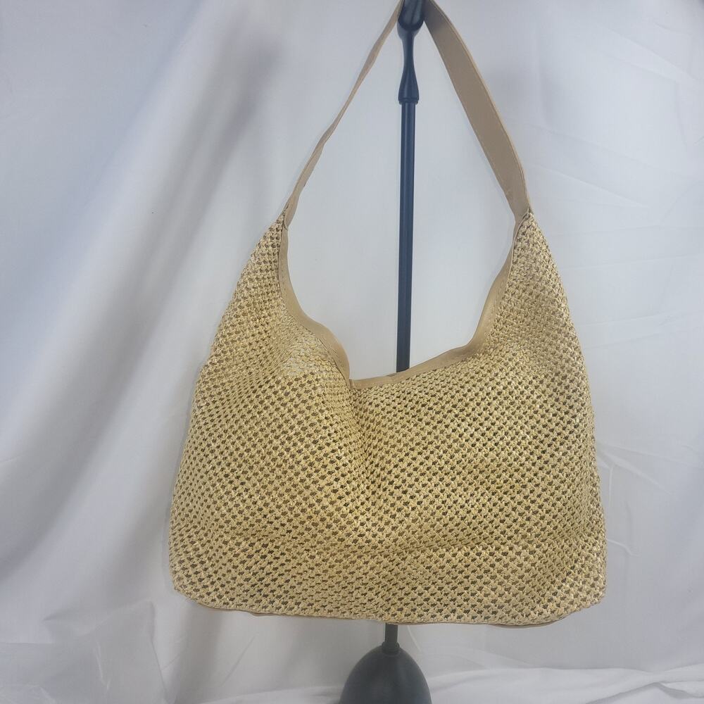 Croqueted Straw Beach Bag Tote Shopping